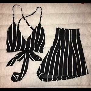 Two piece matching top and shorts